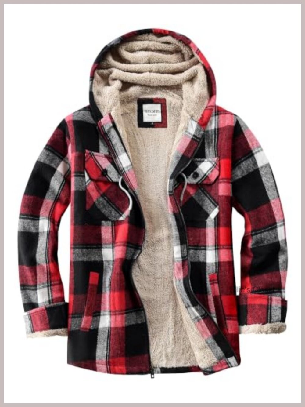 Women's Full Zip Fleece Lined Flannel Jacket Plaid Sherpa Lined